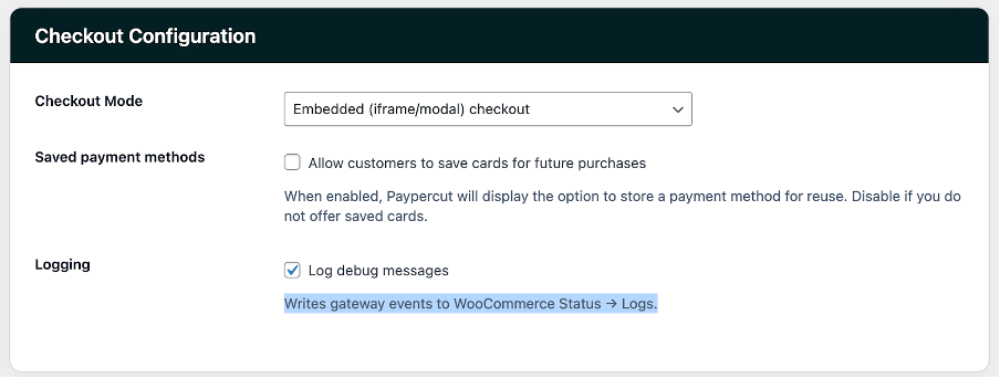 Configure Checkout